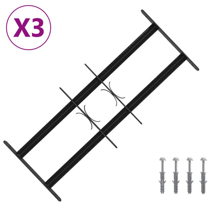vidaXL Security Grille for Windows with 2 Crossbars 3 pcs 43-74 cm