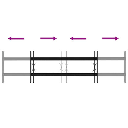 vidaXL Security Grille for Windows with 2 Crossbars 3 pcs 63-114 cm
