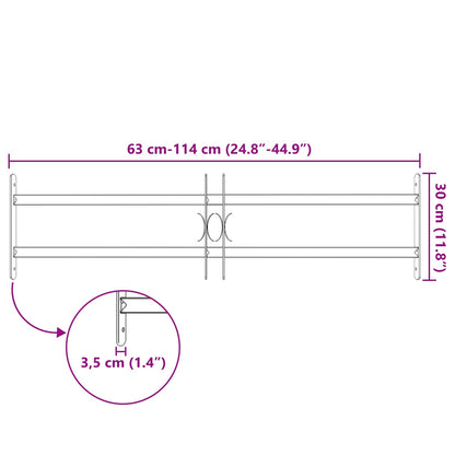 vidaXL Security Grille for Windows with 2 Crossbars 3 pcs 63-114 cm
