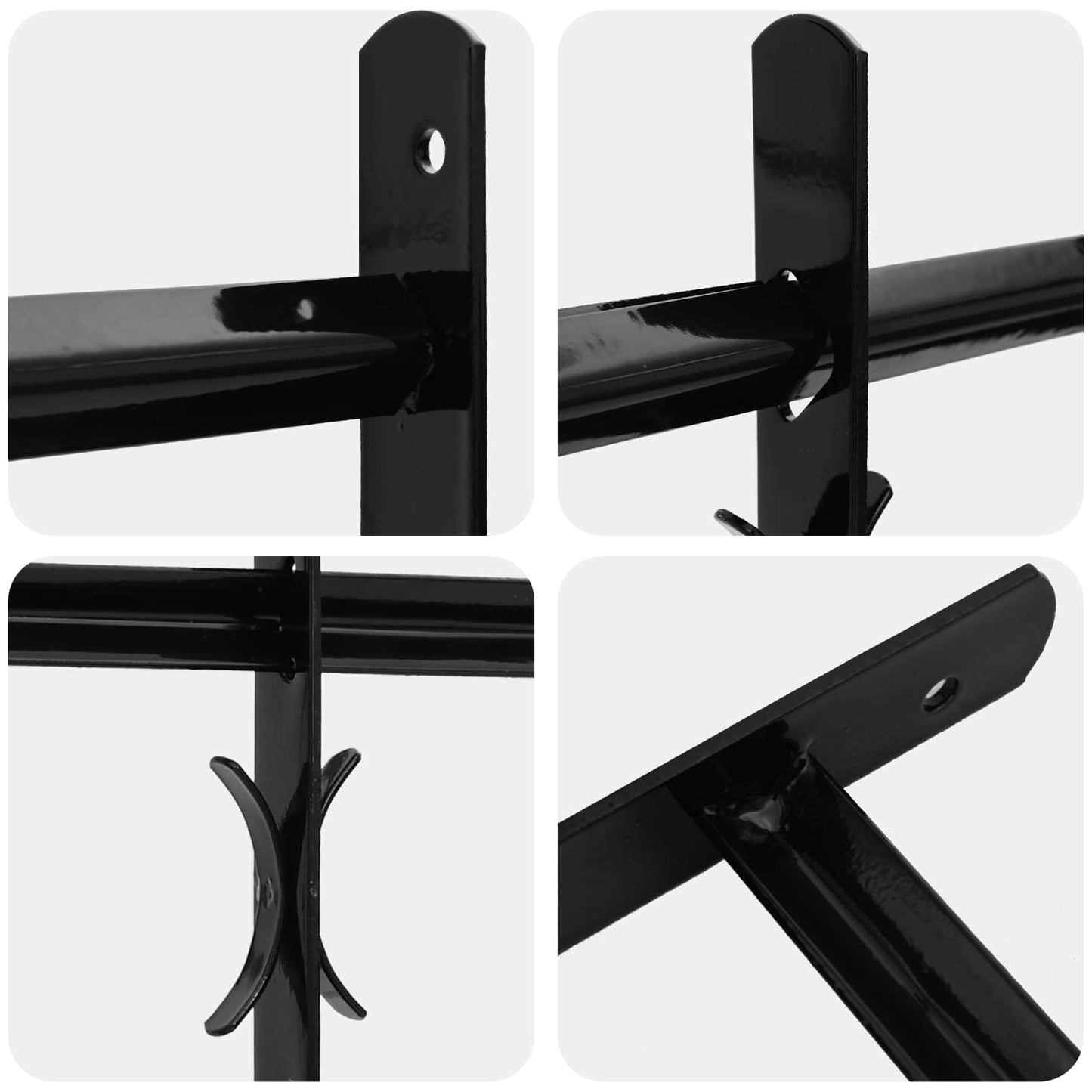 vidaXL Security Grille for Windows with 2 Crossbars 3 pcs 93-174 cm