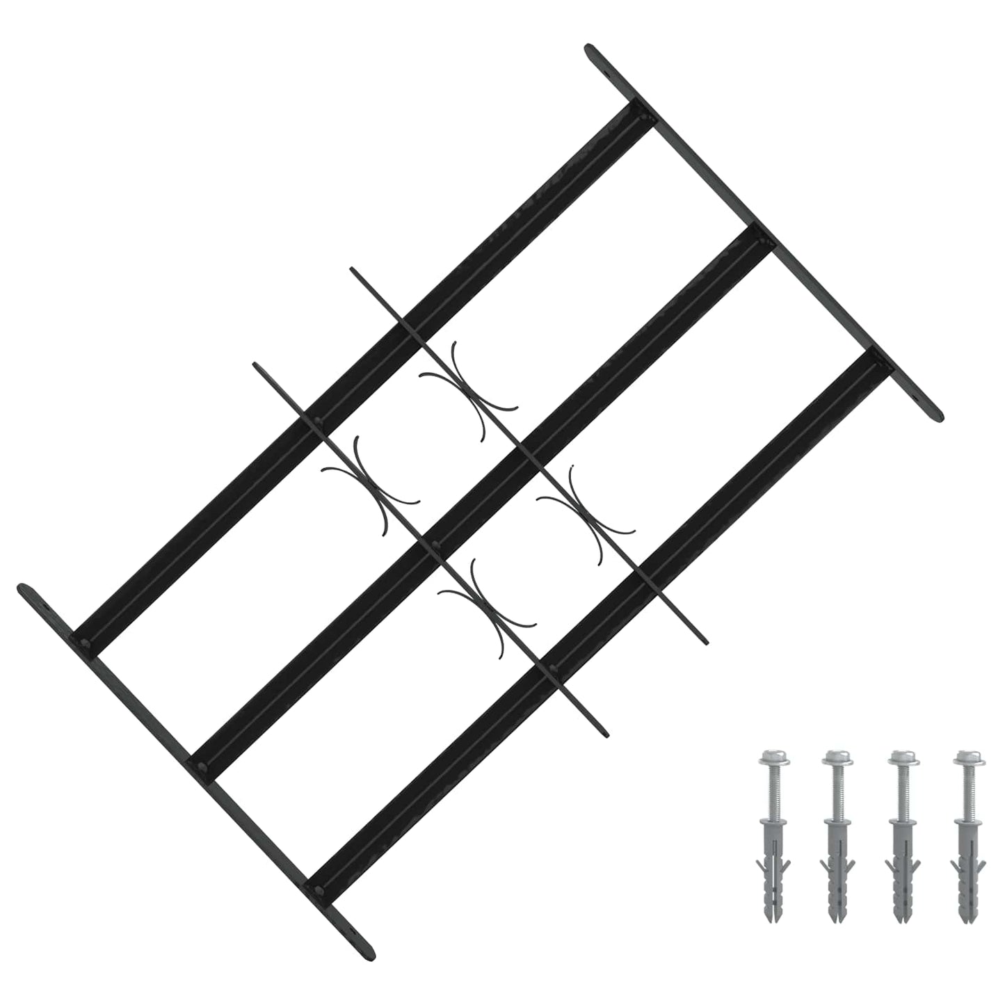 vidaXL Security Grille for Windows with 3 Crossbars 3 pcs 43-74 cm
