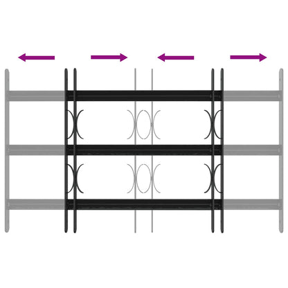 vidaXL Security Grille for Windows with 3 Crossbars 3 pcs 43-74 cm