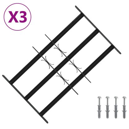 vidaXL Security Grille for Windows with 3 Crossbars 3 pcs 43-74 cm