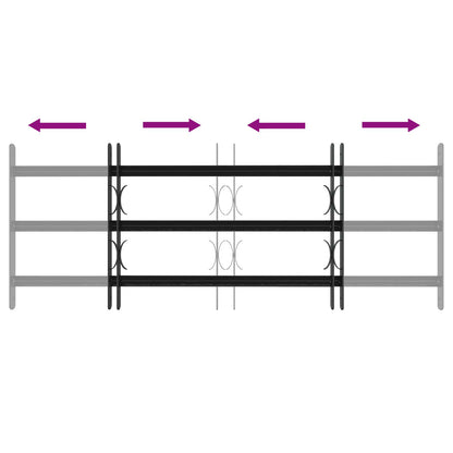vidaXL Security Grille for Windows with 3 Crossbars 3 pcs 63-114 cm