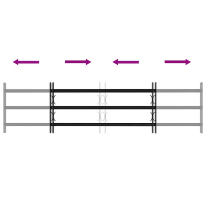 vidaXL Security Grille for Windows with 3 Crossbars 3 pcs 93-174 cm