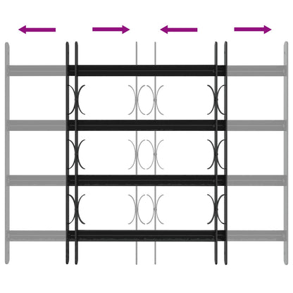 vidaXL Security Grille for Windows with 4 Crossbars 3 pcs 43-74 cm