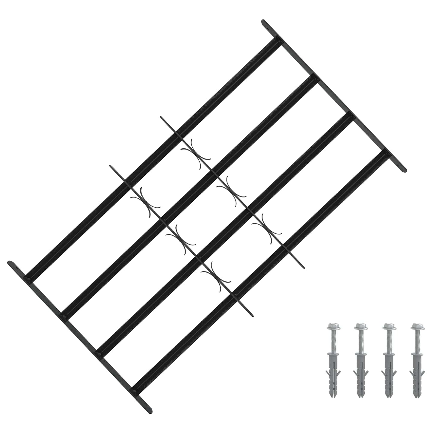 vidaXL Security Grille for Windows with 4 Crossbars 3 pcs 63-114 cm