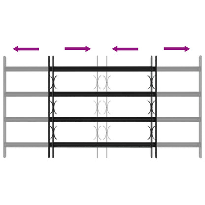 vidaXL Security Grille for Windows with 4 Crossbars 3 pcs 63-114 cm