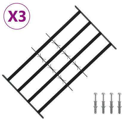 vidaXL Security Grille for Windows with 4 Crossbars 3 pcs 63-114 cm
