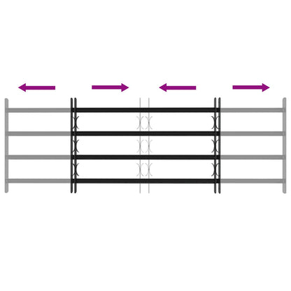 vidaXL Security Grille for Windows with 4 Crossbars 3 pcs 93-174 cm