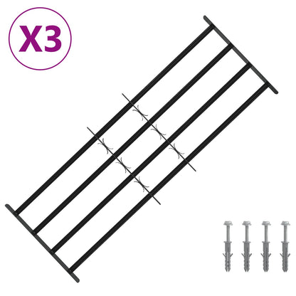 vidaXL Security Grille for Windows with 4 Crossbars 3 pcs 93-174 cm