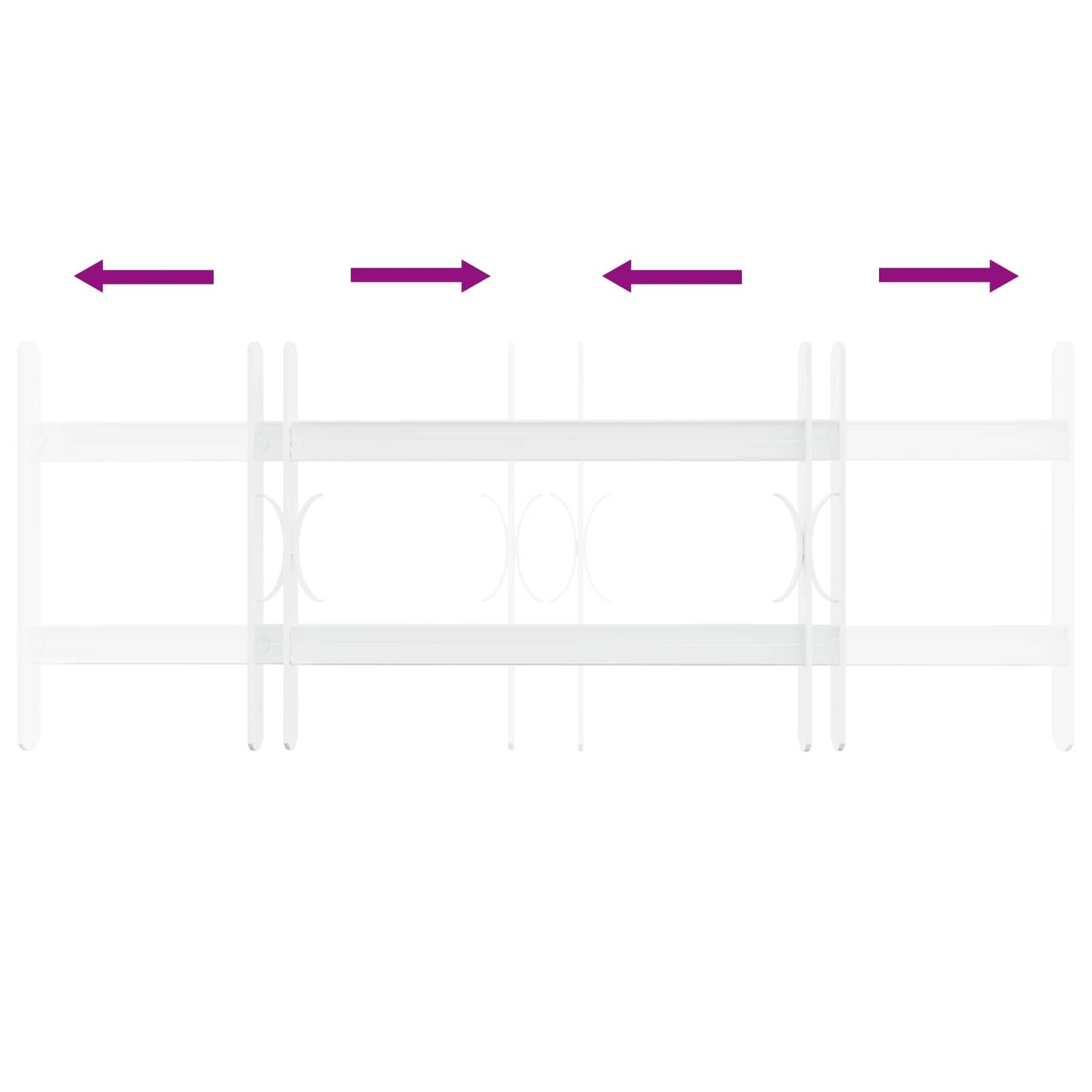 vidaXL Security Grille for Windows with 2 Crossbars 43-74 cm