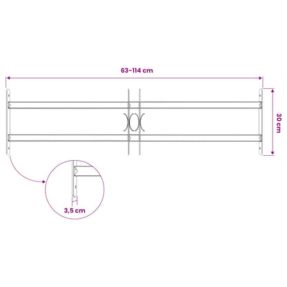 vidaXL Security Grille for Windows with 2 Crossbars 63-114 cm