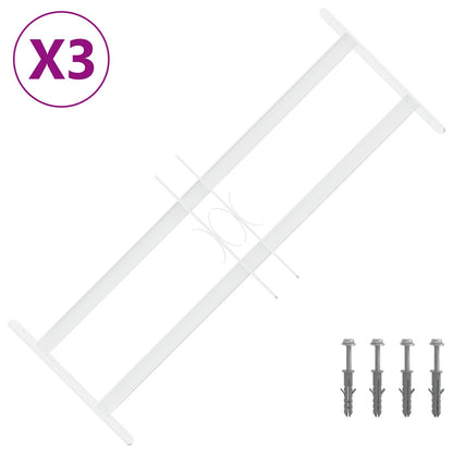 vidaXL Security Grille for Windows with 2 Crossbars 3 pcs 43-74 cm