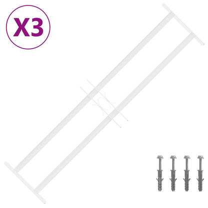 vidaXL Security Grille for Windows with 2 Crossbars 3 pcs 63-114 cm
