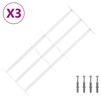 vidaXL Security Grille for Windows with 3 Crossbars 3 pcs 63-114 cm