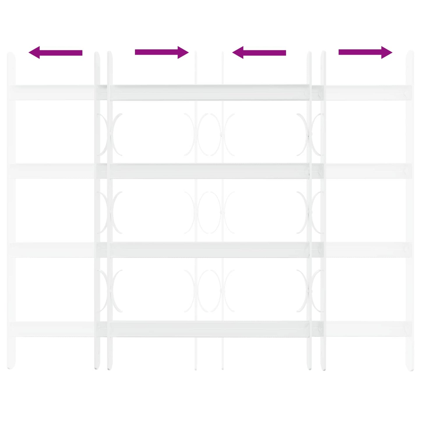 vidaXL Security Grille for Windows with 4 Crossbars 3 pcs 43-74 cm