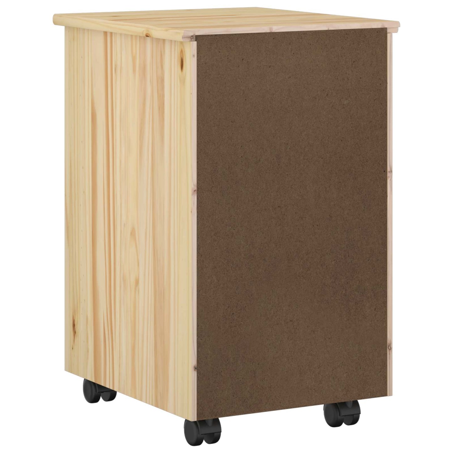 vidaXL Rolling Cabinet Brown 34 x 39 x 56 cm Solid Pine Wood