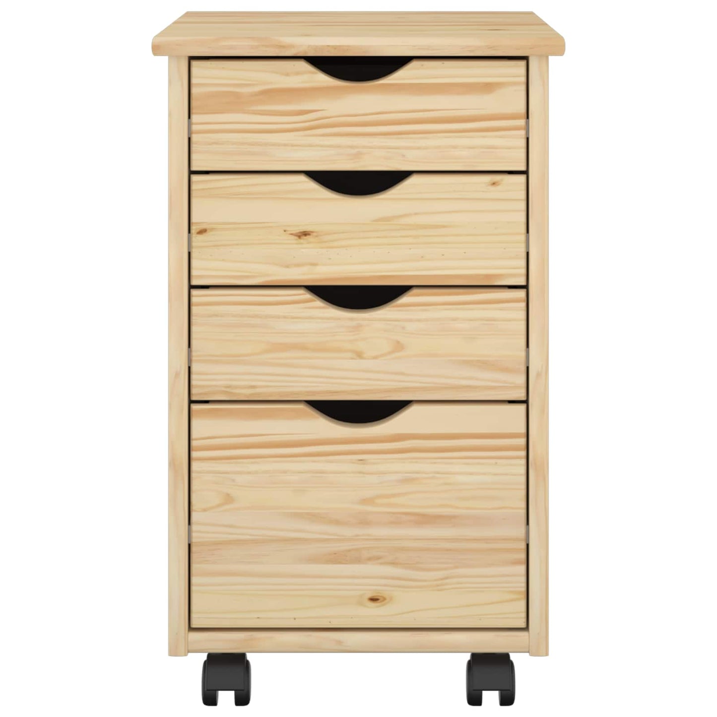 vidaXL Rolling Cabinet Brown 34 x 39 x 56 cm Solid Pine Wood