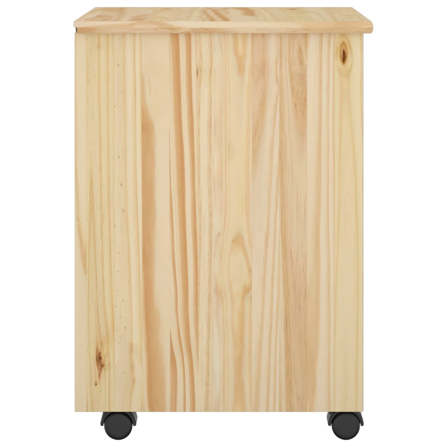 vidaXL Rolling Cabinet Brown 34 x 39 x 56 cm Solid Pine Wood