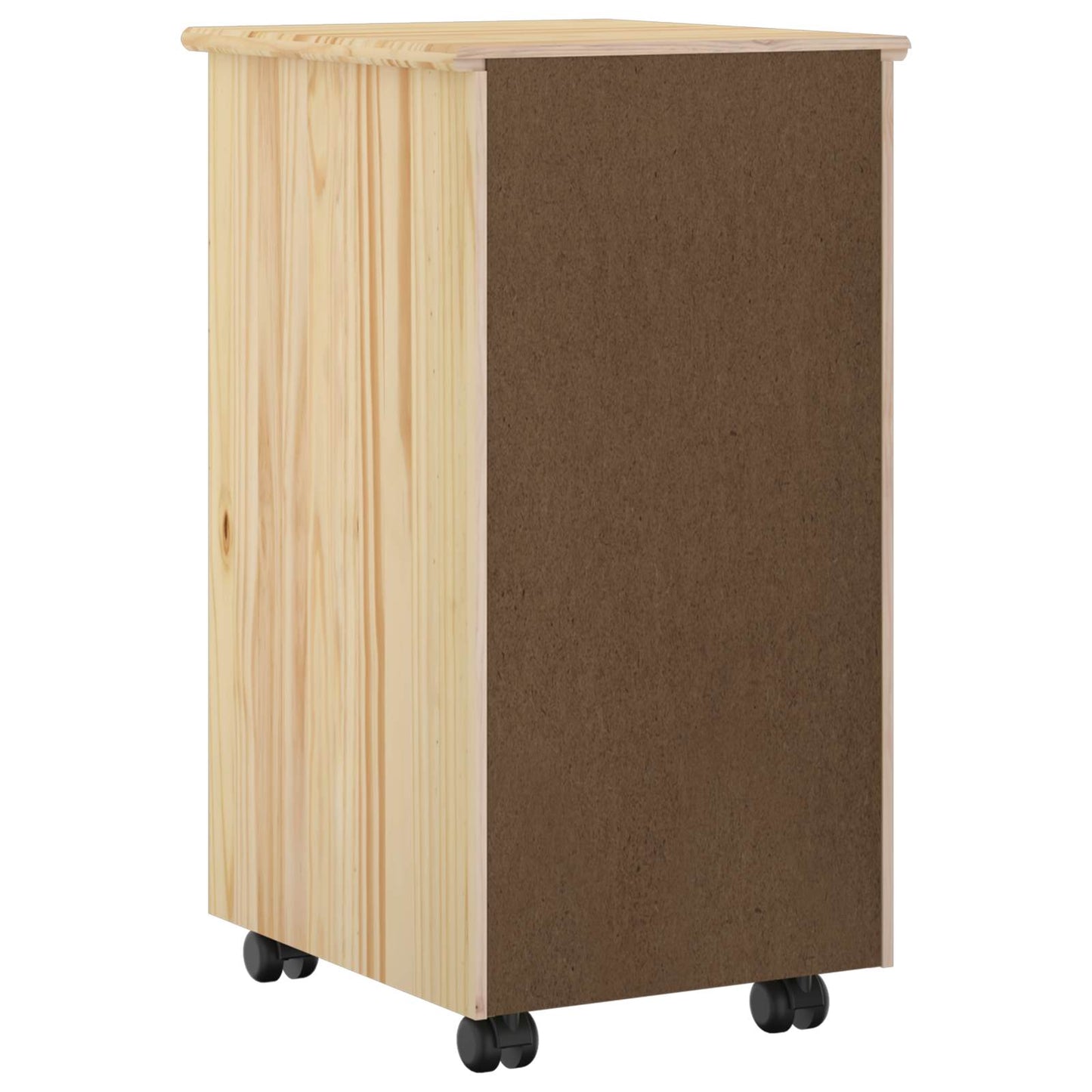vidaXL Rolling Cabinet Brown 65.5 x 34 x 39 cm Solid Pine Wood