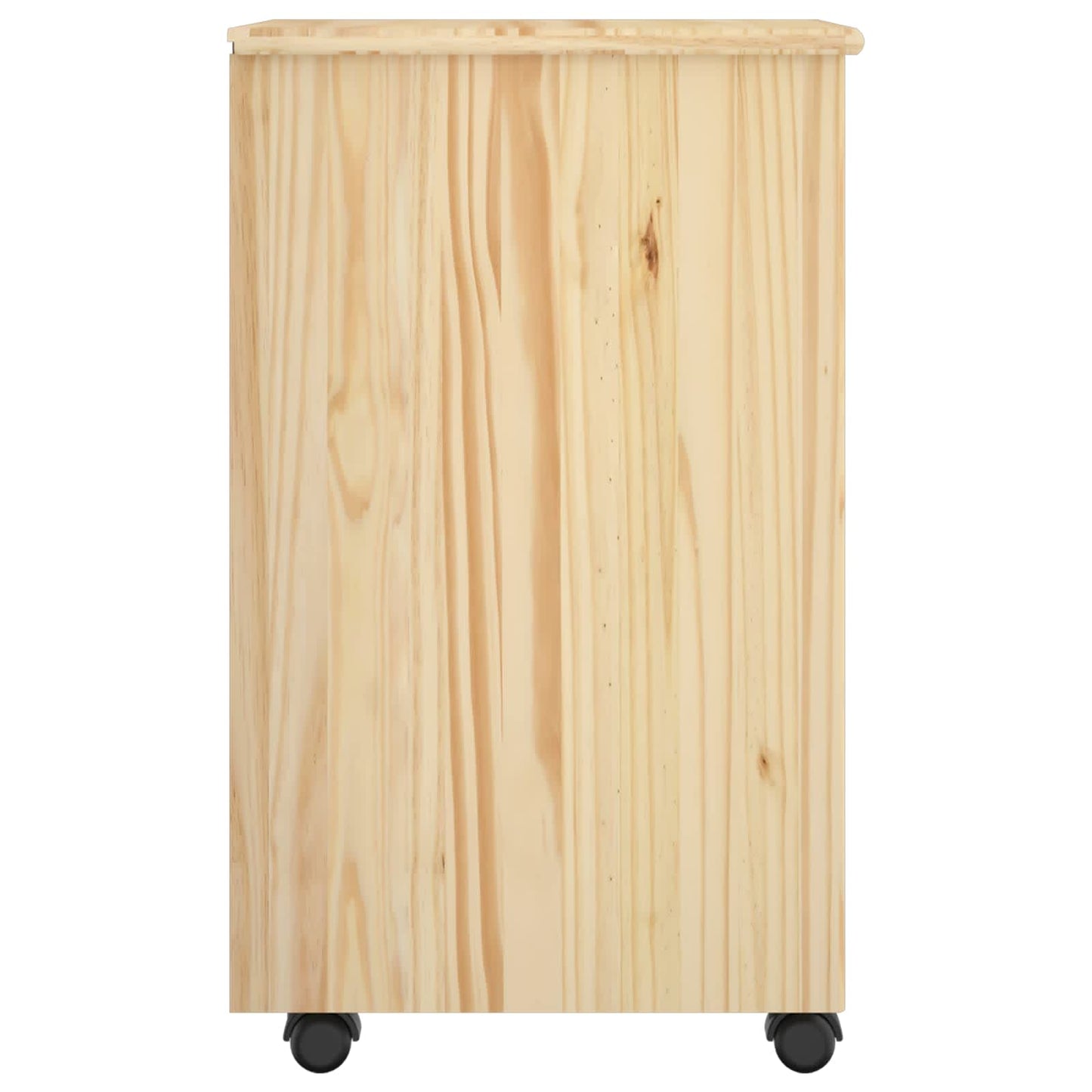 vidaXL Rolling Cabinet Brown 65.5 x 34 x 39 cm Solid Pine Wood