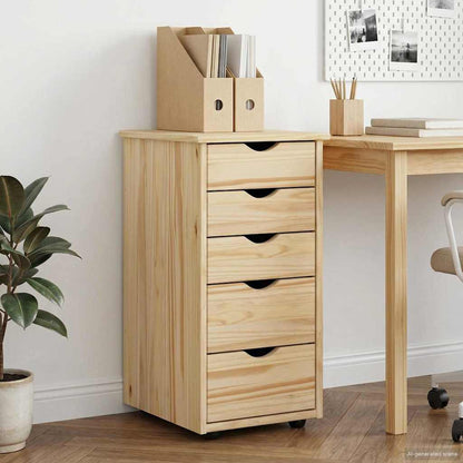 vidaXL Cabinet Brown 34 x 39 x 61.5 cm Solid Pine Wood