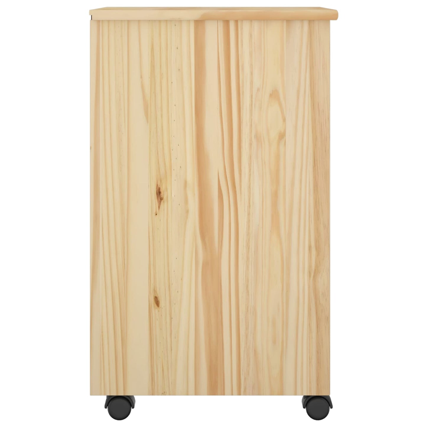 vidaXL Rolling Cabinet Brown 34 x 39 x 65.5 cm Solid Pine Wood