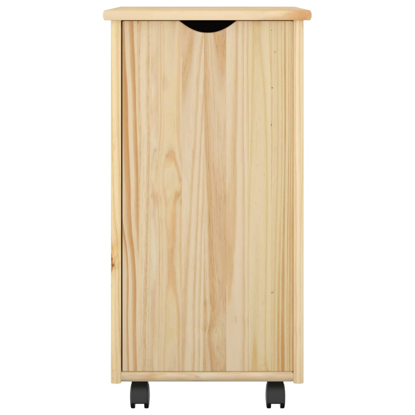 vidaXL Rolling Cabinet Brown 34 x 39 x 65.5 cm Solid Pine Wood