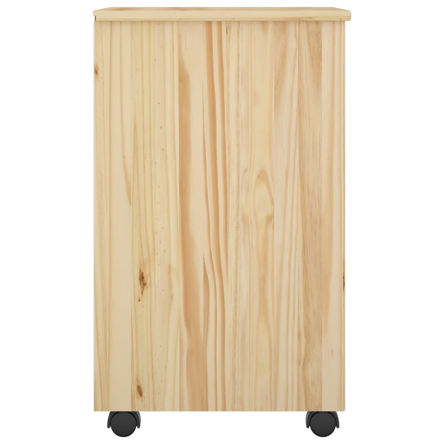 vidaXL Rolling Cabinet Brown 34 x 39 x 65.5 cm Solid Pine Wood