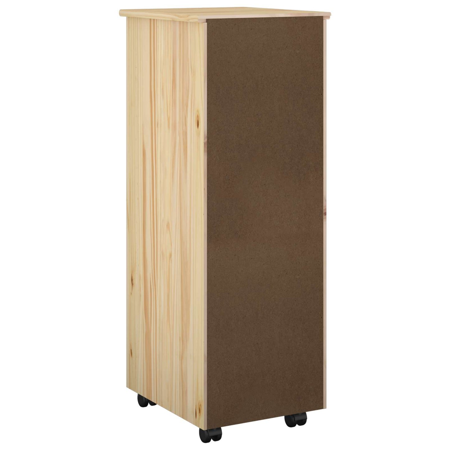 vidaXL Rolling Cabinet Brown 34 x 39 x 93.5 cm Solid Pine Wood
