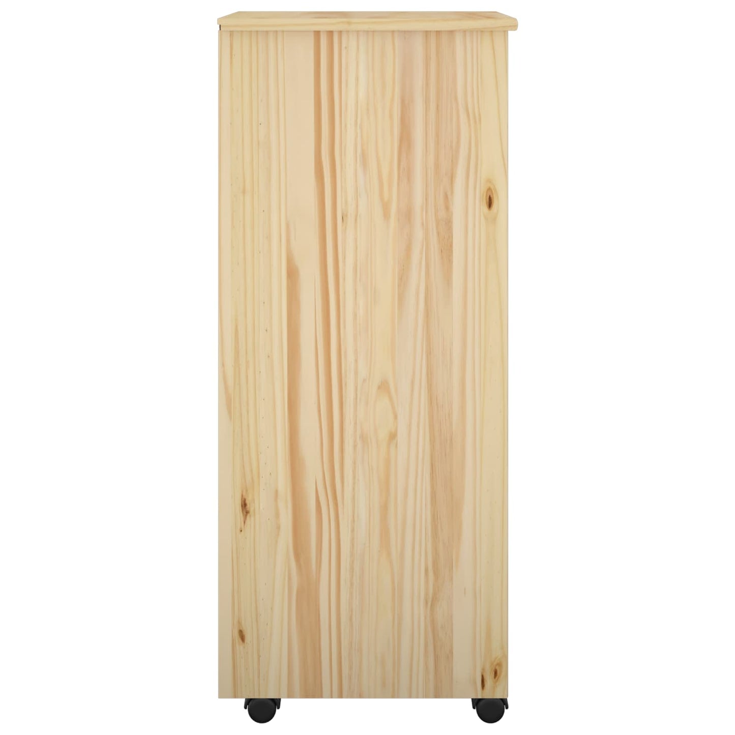 vidaXL Rolling Cabinet Brown 34 x 39 x 93.5 cm Solid Pine Wood
