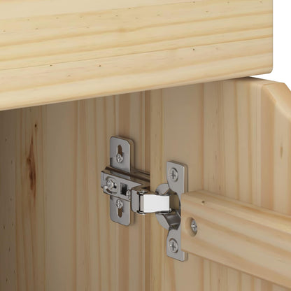 vidaXL Rolling Cabinet Brown 63.5 x 39 x 65.5 cm Solid Pine Wood