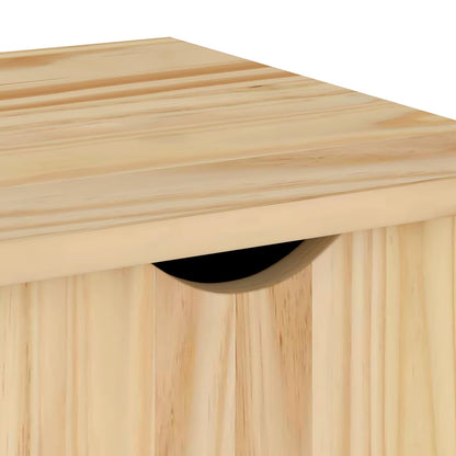 vidaXL Rolling Cabinet Brown 100 x 39 x 65.5 cm Solid Pine Wood