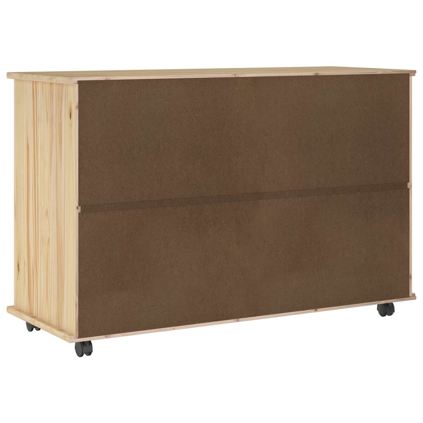 vidaXL Rolling Cabinet Brown 100 x 39 x 65.5 cm Solid Pine Wood
