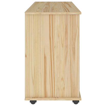 vidaXL Rolling Cabinet Brown 100 x 39 x 65.5 cm Solid Pine Wood