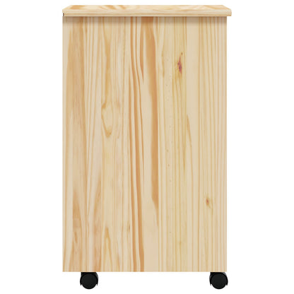 vidaXL Rolling Cabinet with Drawers MOSS Clear Varnish Solid Pine wood