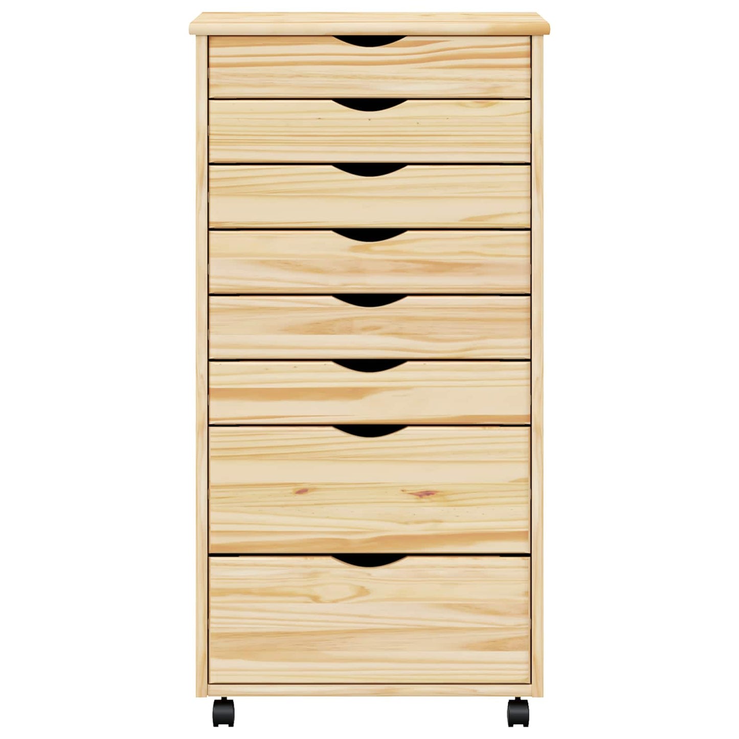 vidaXL Rolling Cabinet with Drawers MOSS Clear Varnish Solid Pine wood
