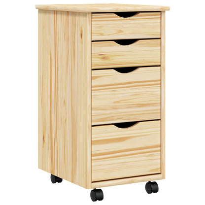 vidaXL Rolling Cabinet with Desk MOSS Clear Varnish 34 x 39 x 65.5 cm
