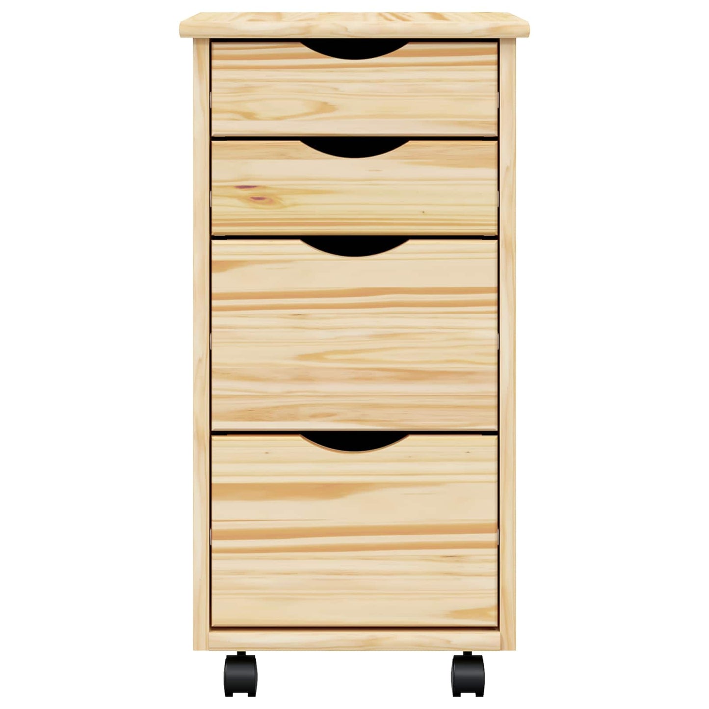 vidaXL Rolling Cabinet with Desk MOSS Clear Varnish 34 x 39 x 65.5 cm