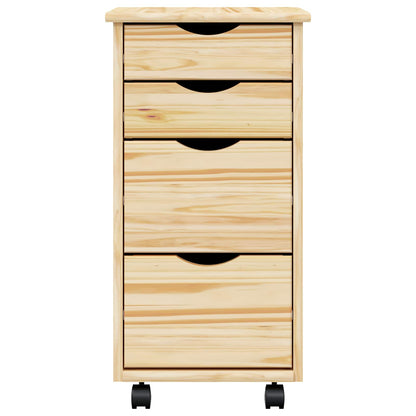 vidaXL Rolling Cabinet with Desk MOSS Clear Varnish 34 x 39 x 65.5 cm