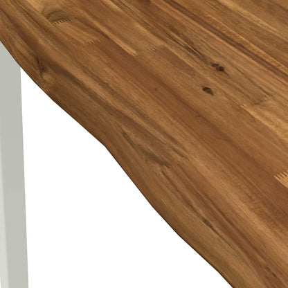 vidaXL 60 x 55 x 75 cm Solid Acacia Wood Natural and White Rectangular
