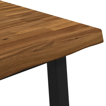 vidaXL 70 x 70 x 75 cm Solid Acacia Wood Natural and Black Square