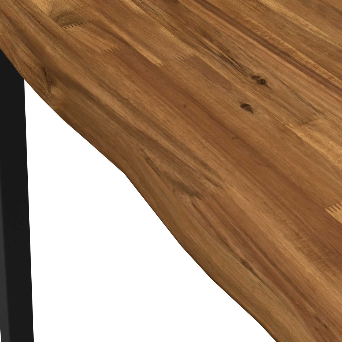 vidaXL 70 x 70 x 75 cm Solid Acacia Wood Natural and Black Square