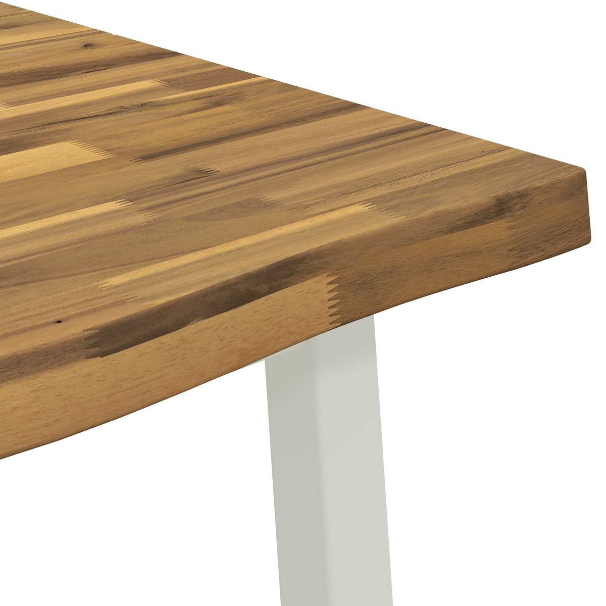 vidaXL 120 x 70 x 75 cm Solid Acacia Wood White Rectangular