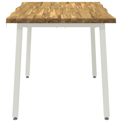 vidaXL 120 x 70 x 75 cm Solid Acacia Wood White Rectangular