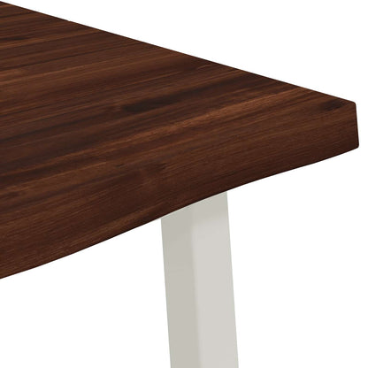 vidaXL 120 x 80 x 75 cm Solid Acacia Wood Dark Brown and White
