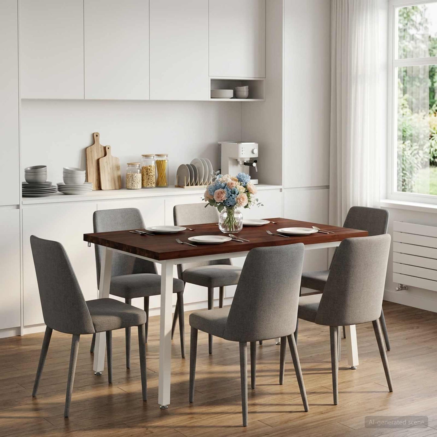 vidaXL 120 x 90 x 75 cm Solid Acacia Wood Dark Brown and White