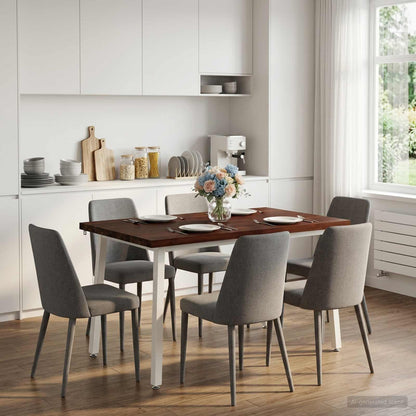 vidaXL 120 x 80 x 75 cm Solid Acacia Wood Dark Brown and White
