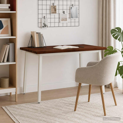vidaXL 120 x 90 x 75 cm Solid Acacia Wood Dark Brown and White